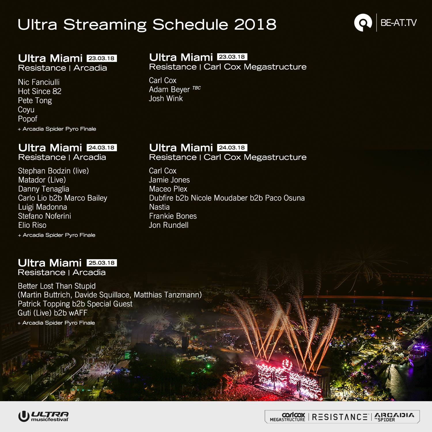 Be-At TV Stream Schedule 2018