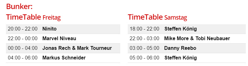 Timetable Bunker