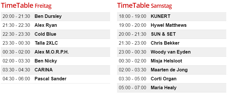 Timetable Heavensgate